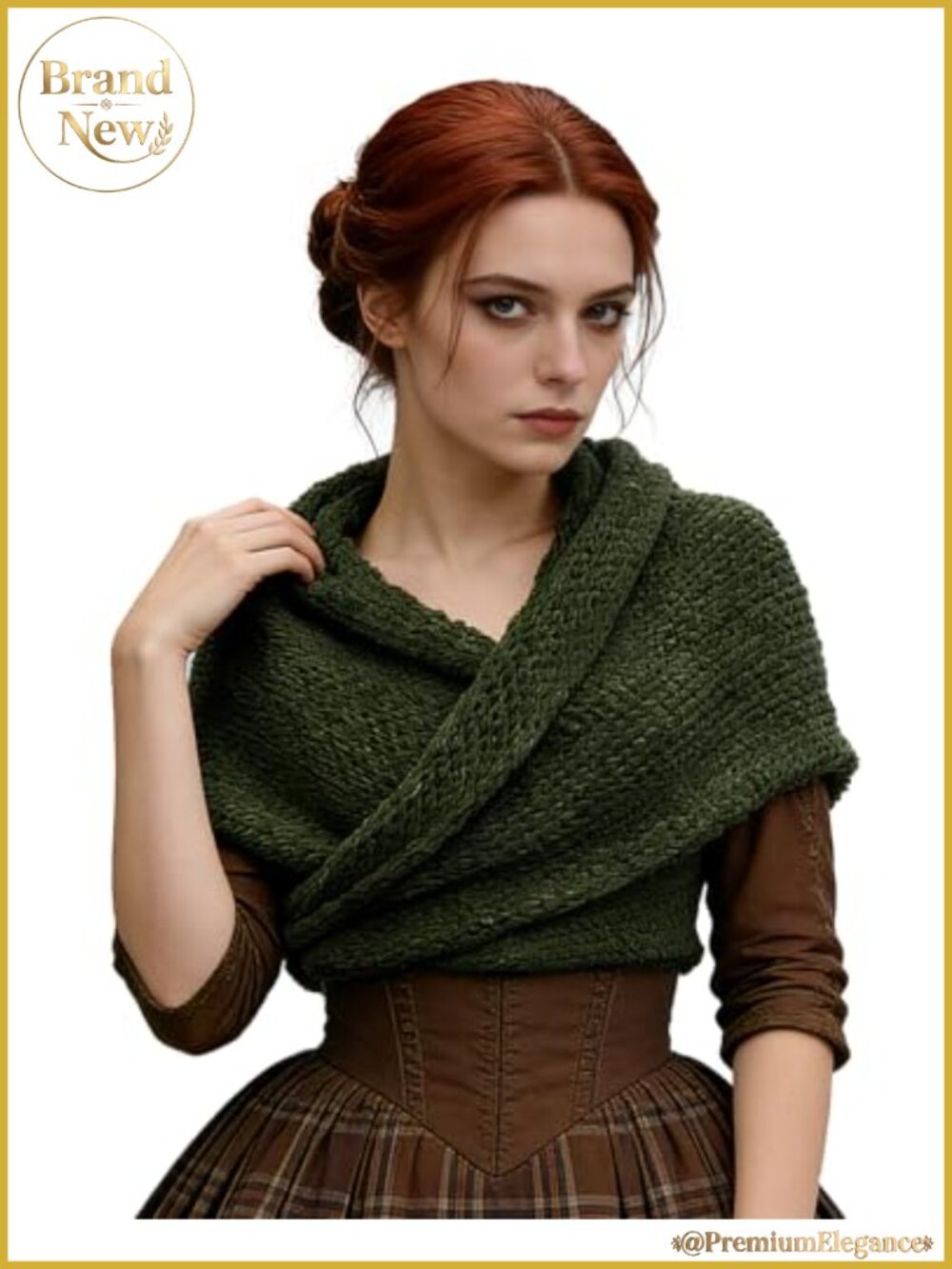Acrylic Triangle Shawl Wrap with Ties Medieval Renaissance Outlander Costume